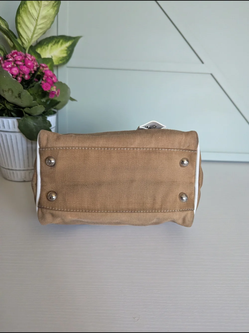 Fendi Beige and White Mini Satchel Bag - Picture 12 of 13